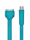 Data & Charge Flat Cable  iPhone 3G/ 3GS 4/ 4S, iPod / iPad - Light Blue